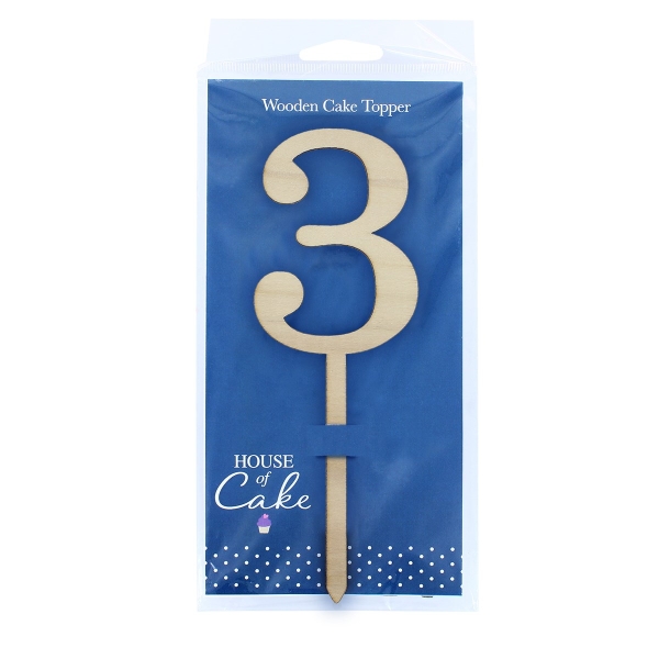Cake Topper - 3 - Wood